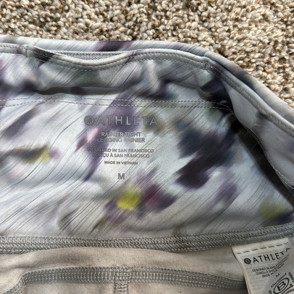 ATHLETA Women's Rainier High Rise Legging Size M In Grey Lyra Garden - Picture 5 of 11